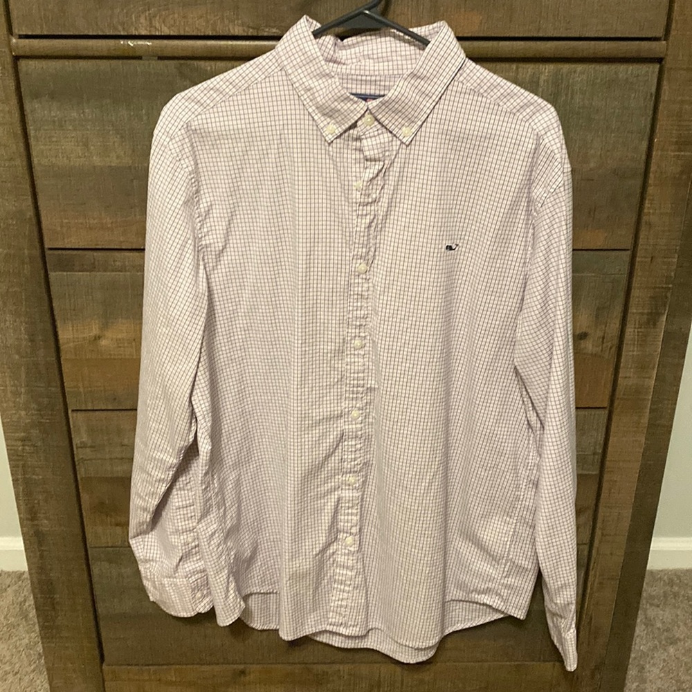 Large pink and blue Vineyard Vines long sleeve button down